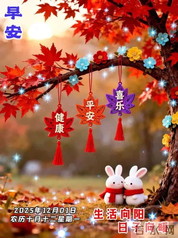 2025年12月1日早上好 十二月焕新 早安精美图片 周一早安 愿平安相伴