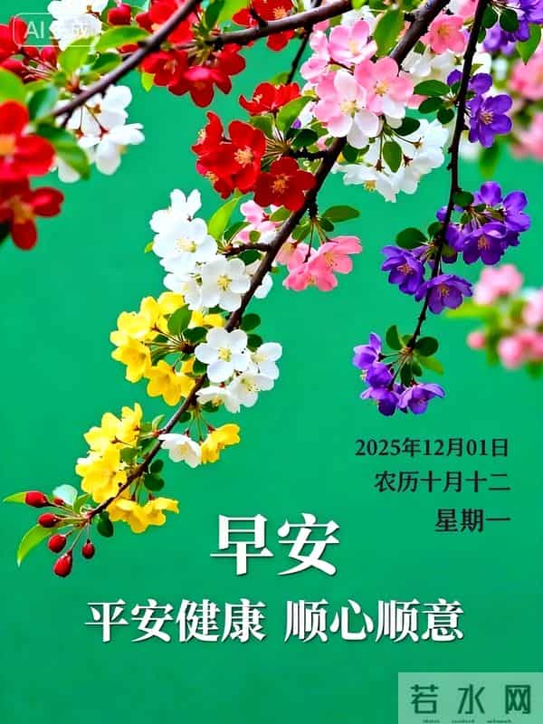 「冬日暖阳」12月1日早上好！初冬的早晨祝福问候语，早安图片