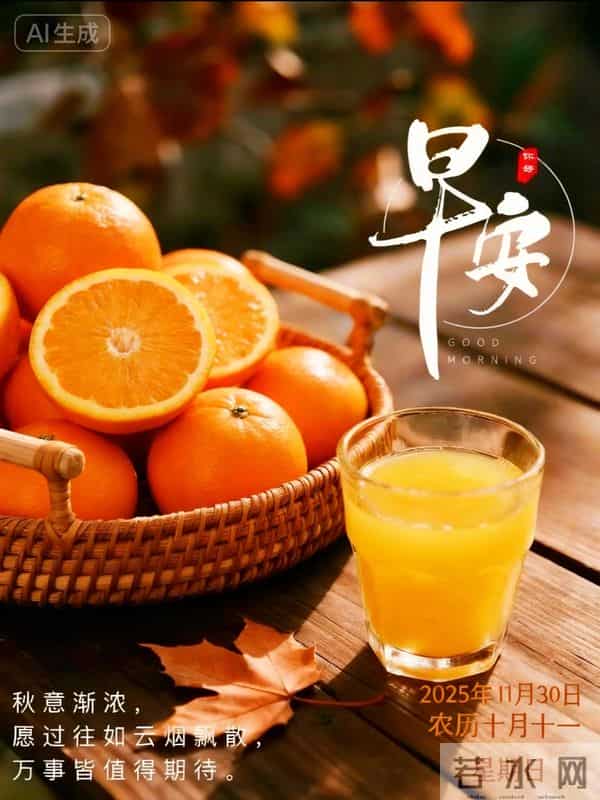 2025年11月30日周末愉快 早上好图片最新今天 温馨淡雅的早安图片