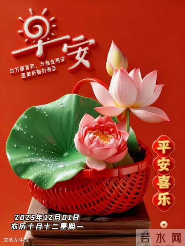 2025年12月1日早上好 十二月焕新 早安精美图片 周一早安 愿平安相伴