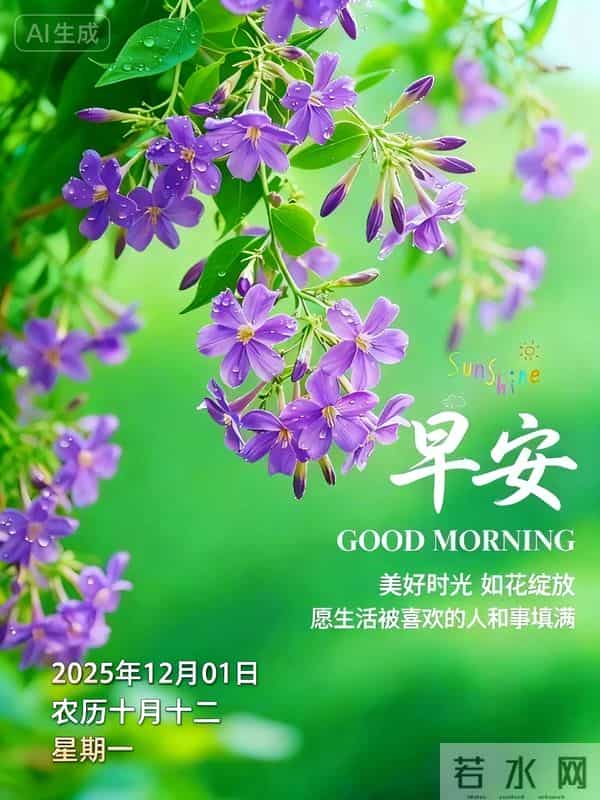 「冬日暖阳」12月1日早上好！初冬的早晨祝福问候语，早安图片