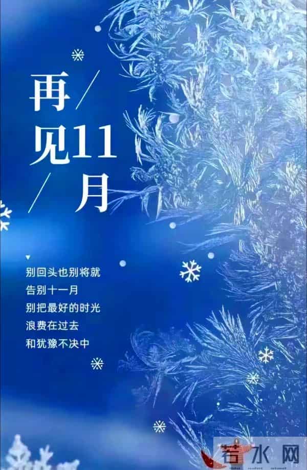 十一月再见 十二月你好愿你所到之处遍地阳光 愿你梦的远方温暖为向