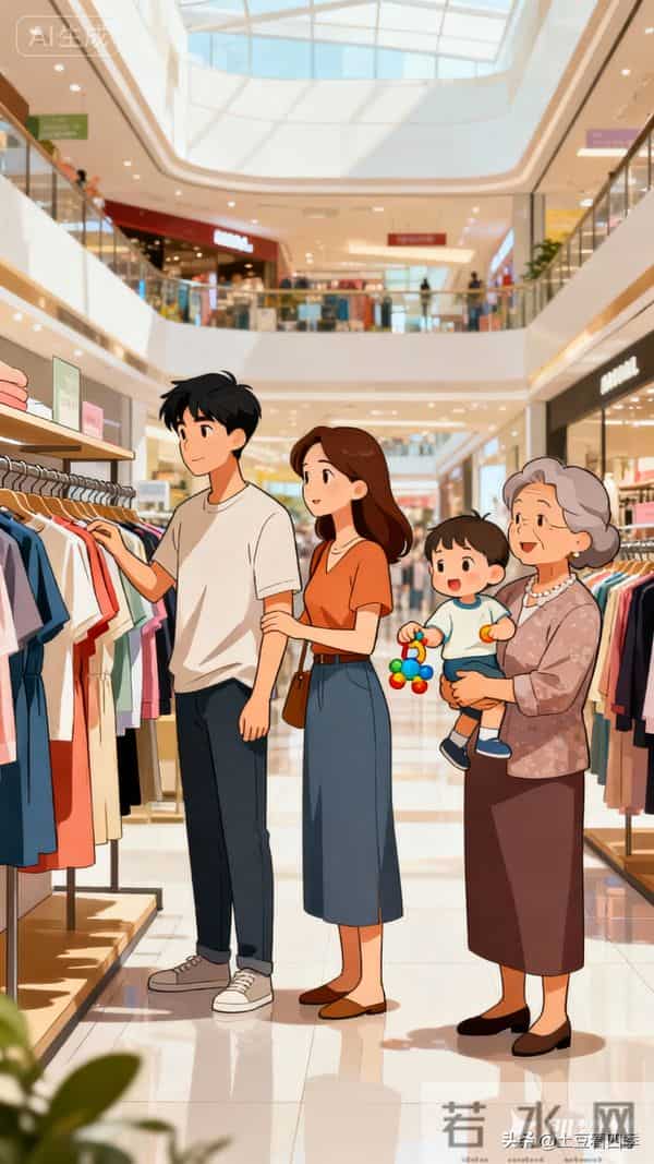 和儿子媳妇逛街，大包小包的，花了好几千元，没有一分花给婆婆。