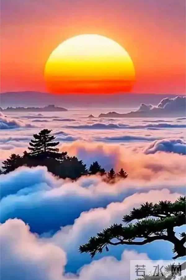 你看到的是什么？碧海、红日、福气到！看懂的人，福气已经进家门