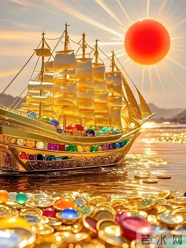 你看到的是什么？碧海、红日、福气到！看懂的人，福气已经进家门