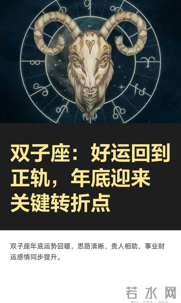 双子座12月：好运归位！年底这个转折点，事业财运感情全回暖
