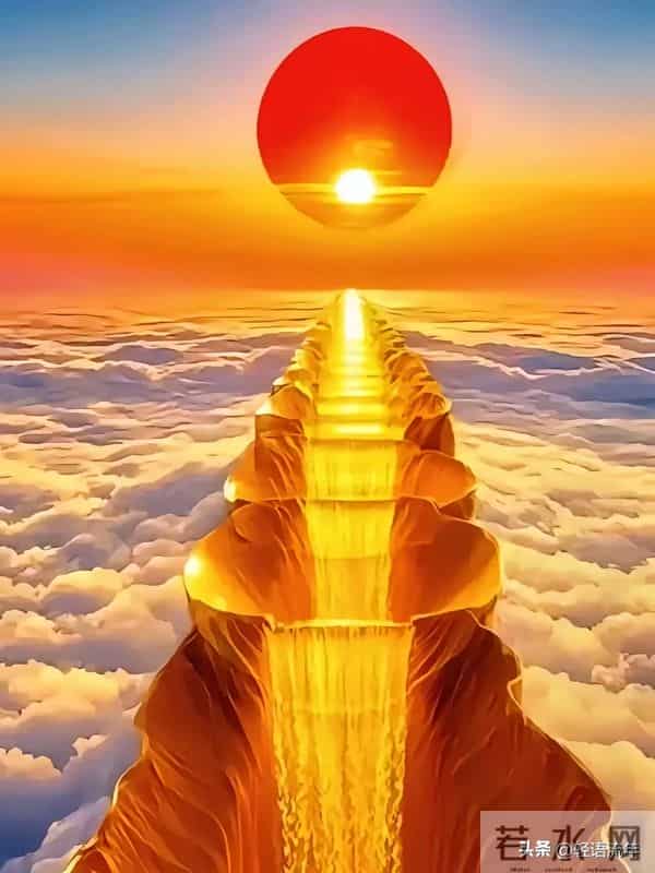 你看到的是什么？碧海、红日、福气到！看懂的人，福气已经进家门