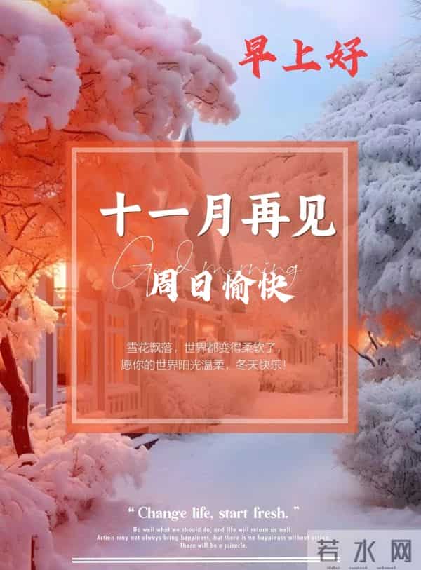 十一月再见 十二月你好愿你所到之处遍地阳光 愿你梦的远方温暖为向