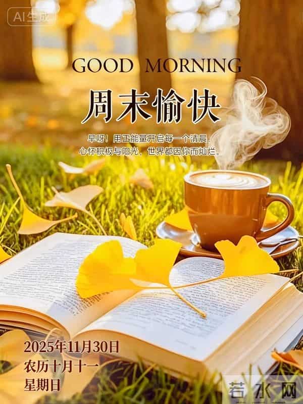 2025年11月30日周末愉快 早上好图片最新今天 温馨淡雅的早安图片