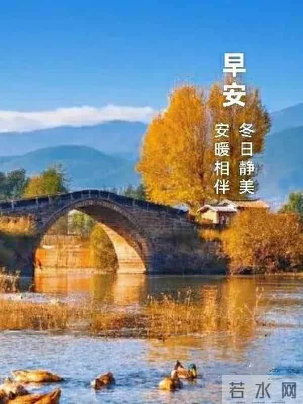 早上好早安祝福美图-浅冬生寒意，微光暖人心