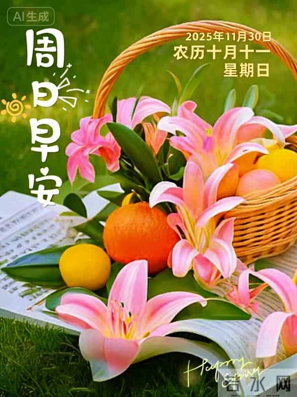 2025年11月30日周末愉快 早上好图片最新今天 温馨淡雅的早安图片