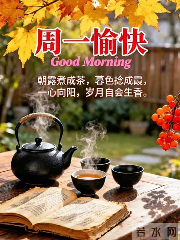 2025年12月1日周一早上好祝福语图片，最新温馨淡雅早安精美图片
