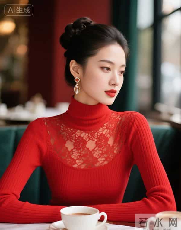 红色蕾丝衫的风韵
