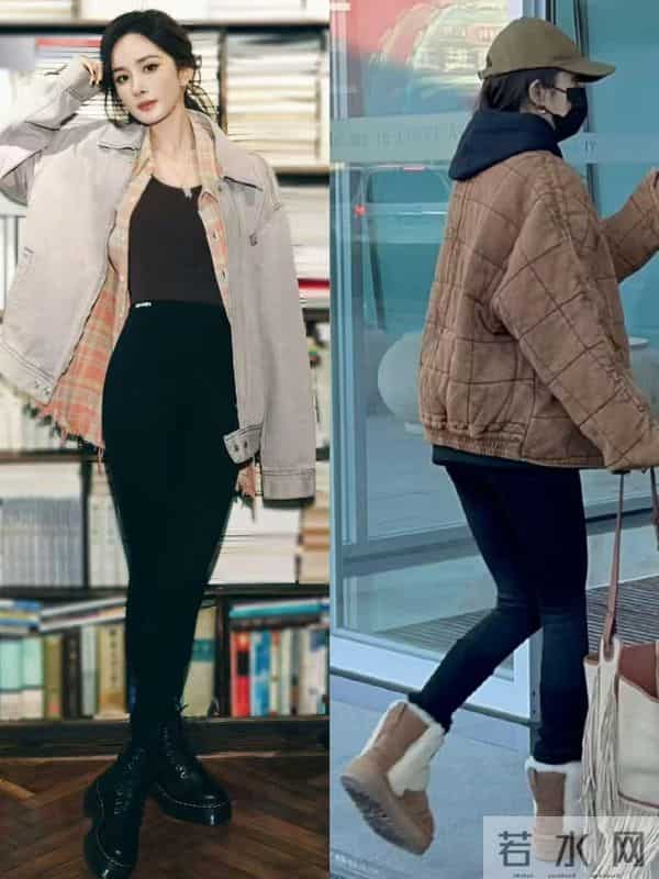 看杨幂穿长靴，我悟了：搭短裙、修身裤更显腿长，既保暖又洋气！