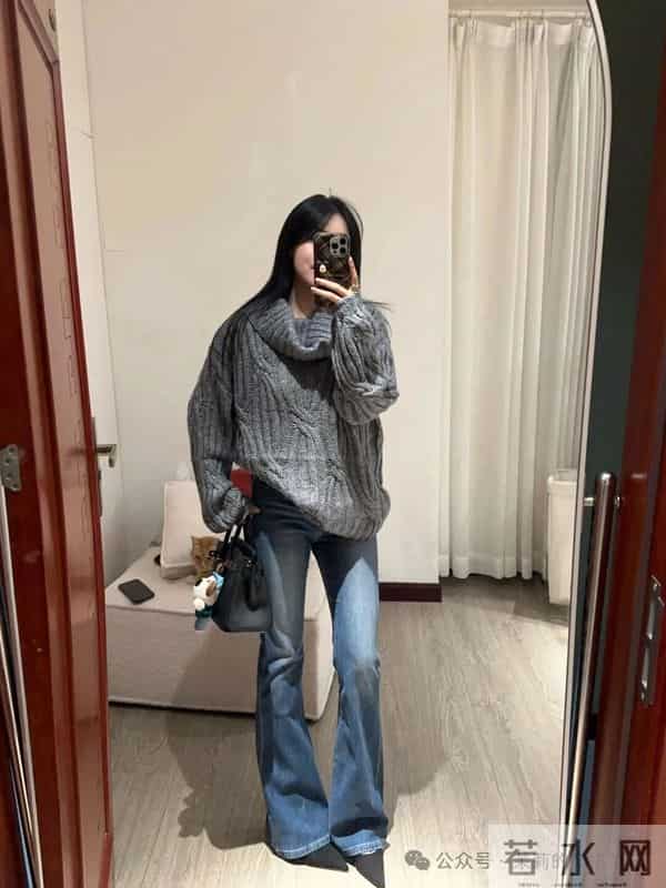 今天这样穿！！毛衣＋牛仔裤＋高跟鞋，今天是气质女神！