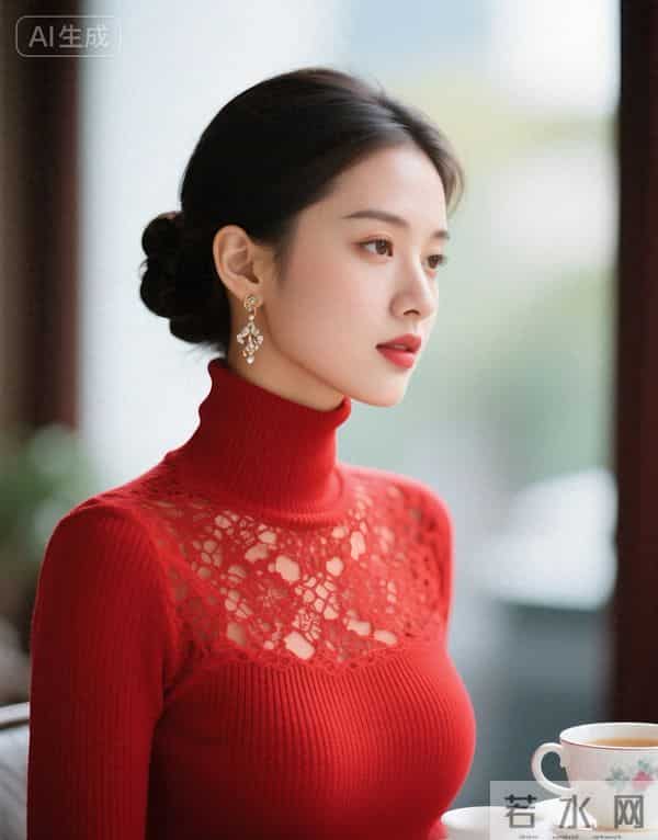 红色蕾丝衫的风韵