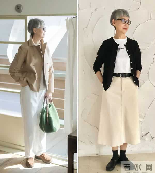 被这位60+白发奶奶惊艳到！长相不出众衣品却高级，美得优雅