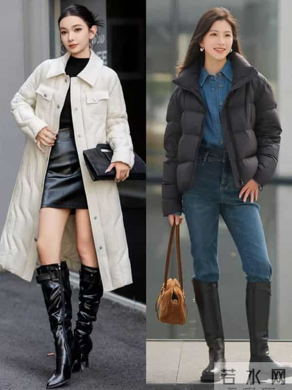 看杨幂穿长靴，我悟了：搭短裙、修身裤更显腿长，既保暖又洋气！
