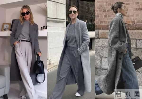 灰色大衣简单易学3个搭配技巧，好看时髦，冬季这样穿回头率超高