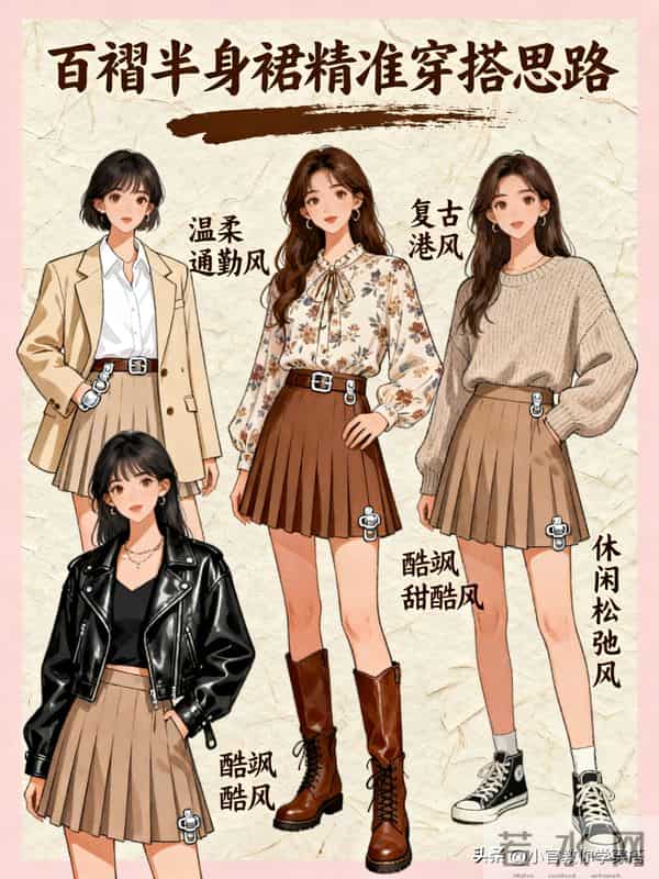 今年必穿百褶半身裙穿搭干货-选款，百褶半身裙熟龄高级感