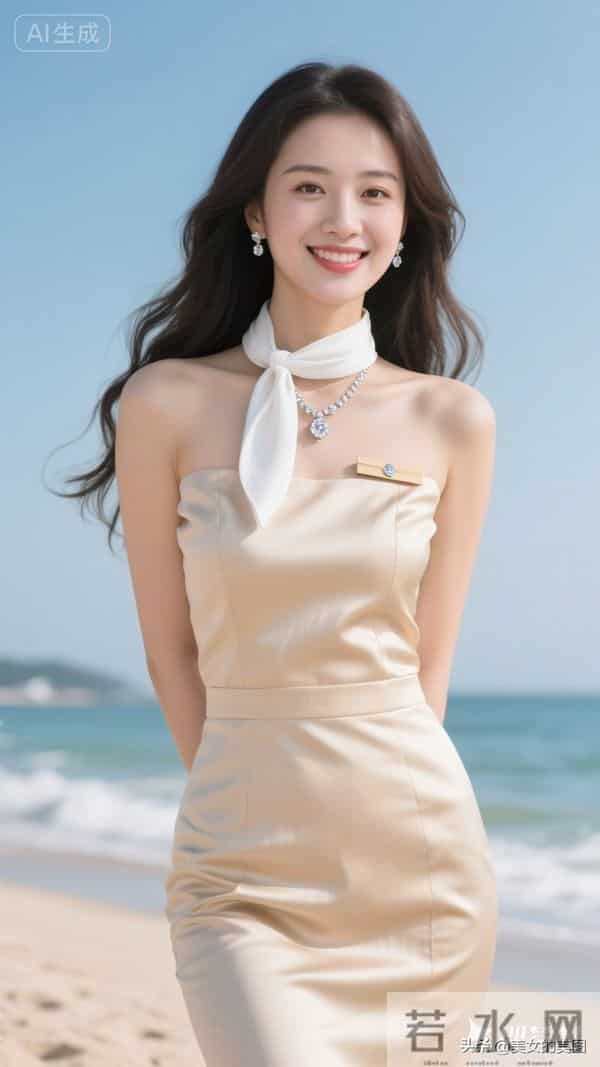 米色高定一件套空姐美丽风采05