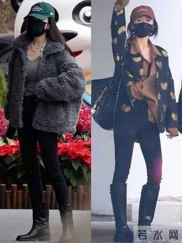 看杨幂穿长靴，我悟了：搭短裙、修身裤更显腿长，既保暖又洋气！