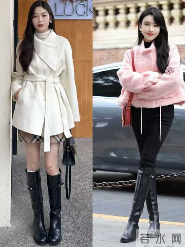 看杨幂穿长靴，我悟了：搭短裙、修身裤更显腿长，既保暖又洋气！