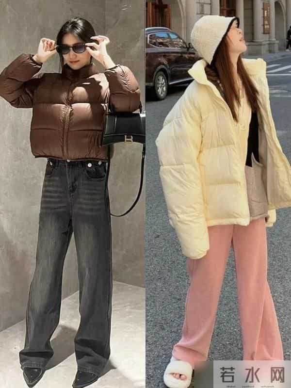 立冬后才发现：时尚是个轮回，阔腿裤+短羽绒真的太美了！