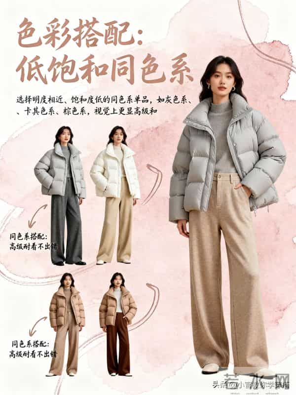 40岁女人冬季穿搭干货，羽绒服+阔腿裤-大衣+卫衣