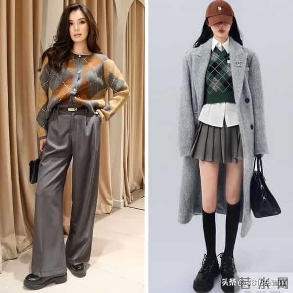 今冬菱格纹毛衣火出圈，轻松拿捏老钱风与学院范，腔调十足又百搭