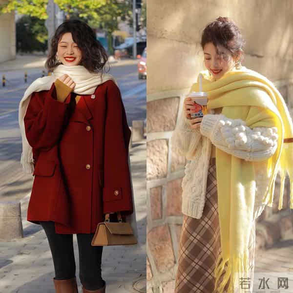 这才是中年女人该有的打扮：头戴帽、系围巾，保暖不说还很洋气