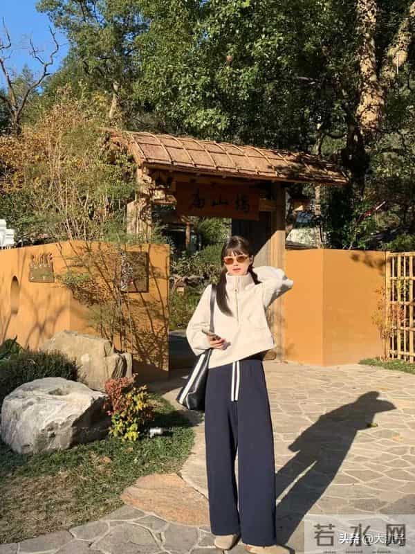 年糕厚绒阔腿裤