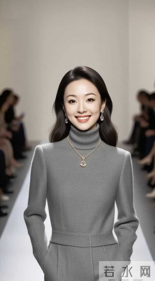 巴黎T台金奖：光影禅意里的东方国模时尚羊绒套装绝响
