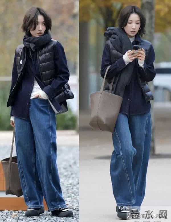 穿羽绒服，裤子该选“小脚”还是“阔腿”？看杭州、上海街拍就懂
