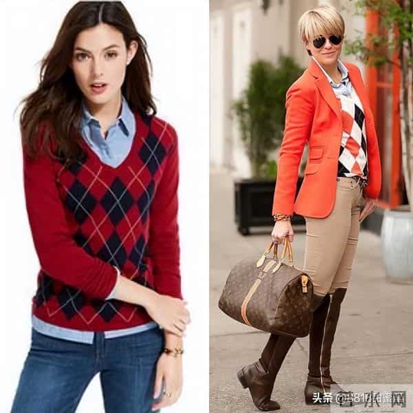 今冬菱格纹毛衣火出圈，轻松拿捏老钱风与学院范，腔调十足又百搭
