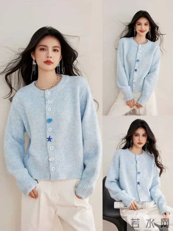一件浅蓝开衫，让整个人都变得轻松又减龄