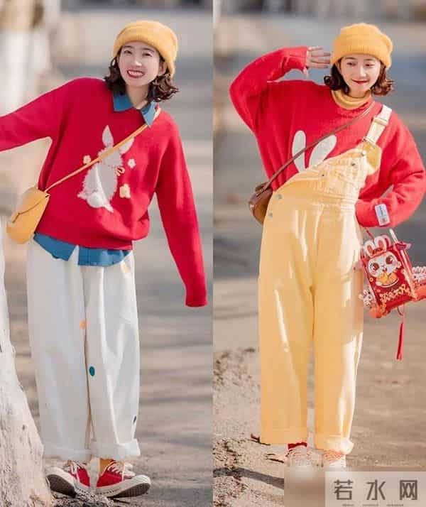 今冬火了一种配色，叫“上半身喜庆色，下半身快乐色”，时尚高级
