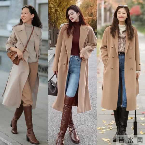 今冬流行的大衣，长款更时髦，搭配直筒裤、半身裙，干练又优雅