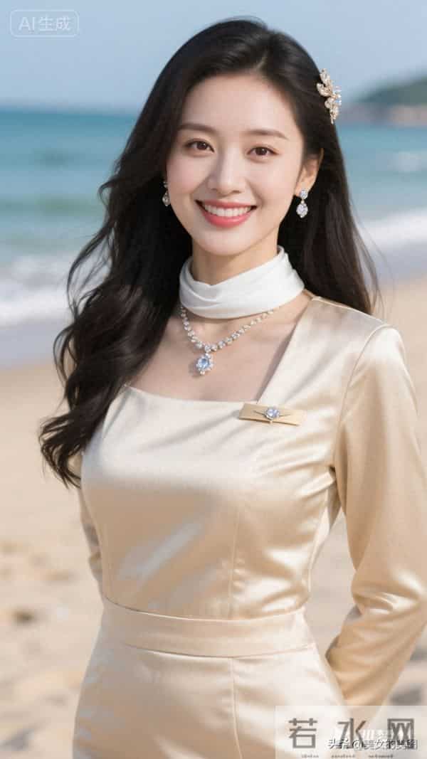 米色高定一件套空姐美丽风采05