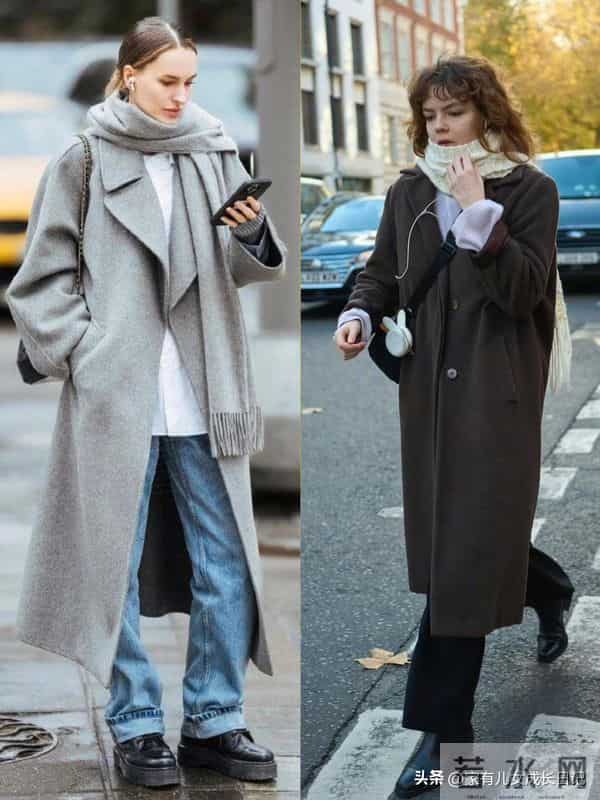 秋冬“街拍感松弛懒人友好ins穿搭”｜长款大衣、夹克，随性氛围