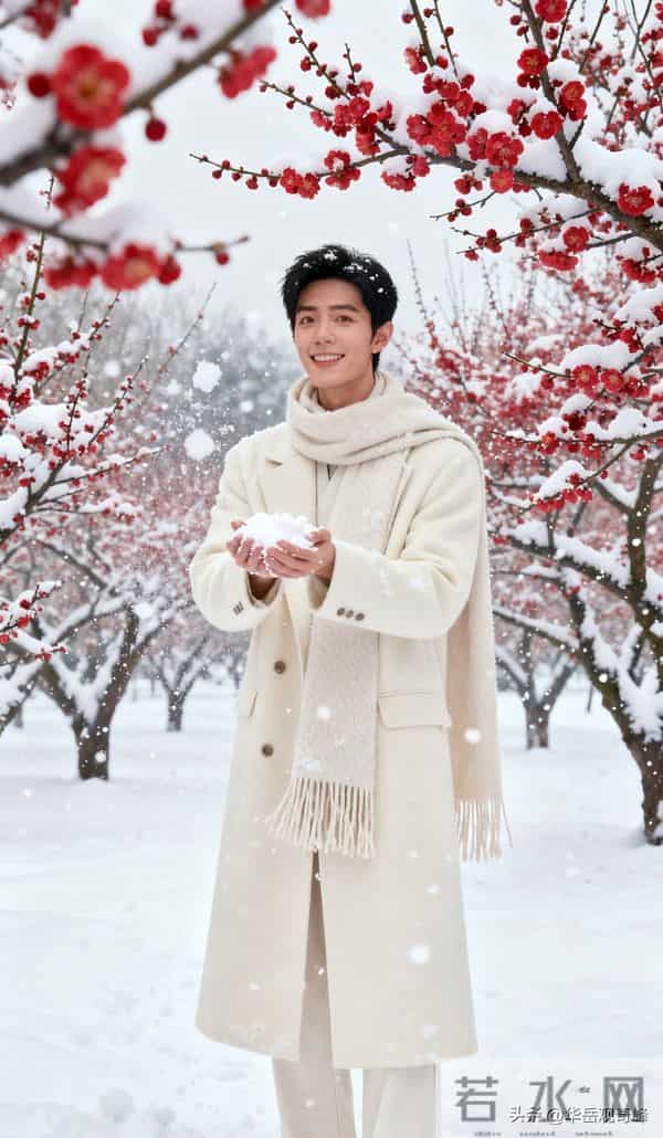 雪色里的温暖身影；190cm帅哥与冬日的温柔邂逅！