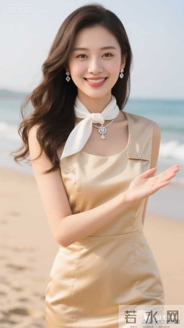 米色高定一件套空姐美丽风采05