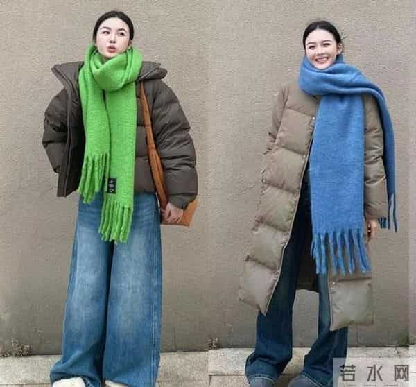 今年流行“羽绒服+阔腿牛仔裤”，保暖还显瘦，既遮肉又不显臃肿
