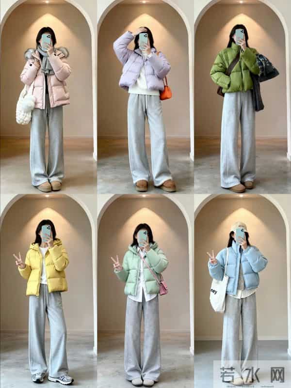 彩色羽绒服+节日风穿搭，承包整个冬天的美
