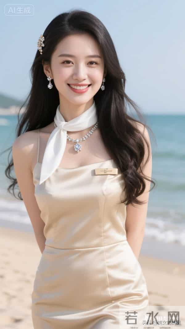 米色高定一件套空姐美丽风采05