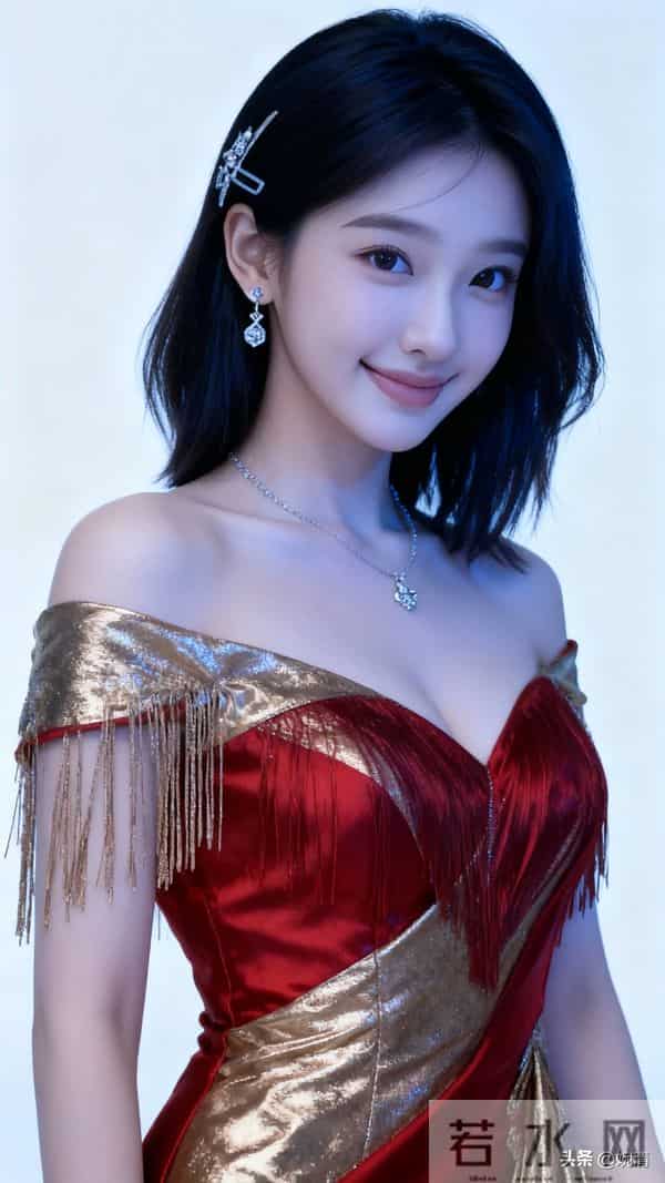 红裙配流苏，这姑娘把“清纯明艳”焊在了审美点上