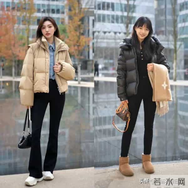 穿羽绒服，裤子该选“小脚”还是“阔腿”？看杭州、上海街拍就懂