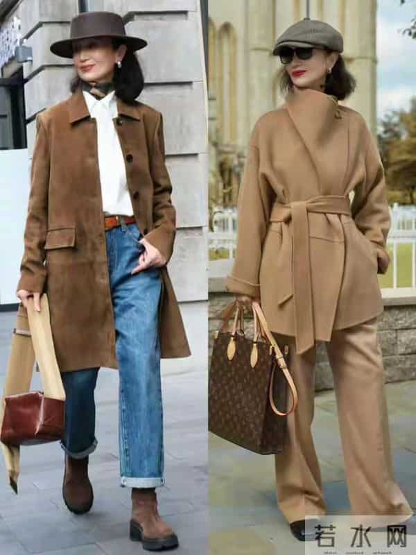 45岁殷桃的“毛衣+大衣”穿搭，才是中年女人的教科书！