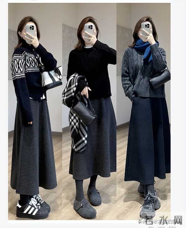 温柔到骨子里～毛呢伞裙体制内穿搭指南