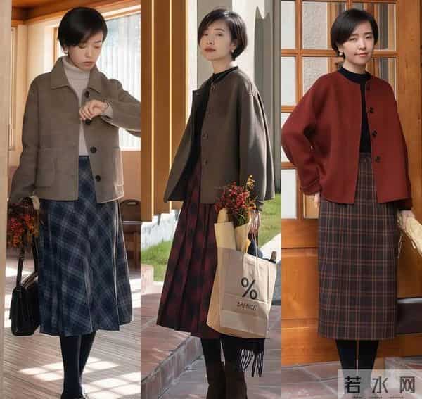 今冬多穿“短外套+高腰裙”，显高显瘦，小个子也很爱